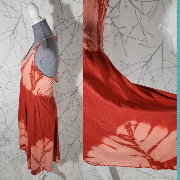 Guru Orange Tie Dye Halter Sundress - Picture 3 of 5
